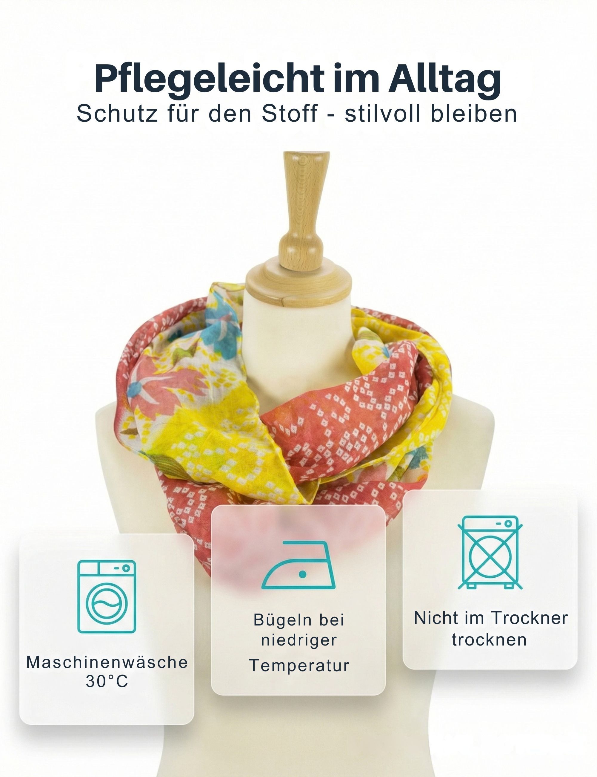 Sunsa Loop Damen Loop Schal 100% Baumwolle Schlauchschal Loopschal mit Blumen, Blumen Design