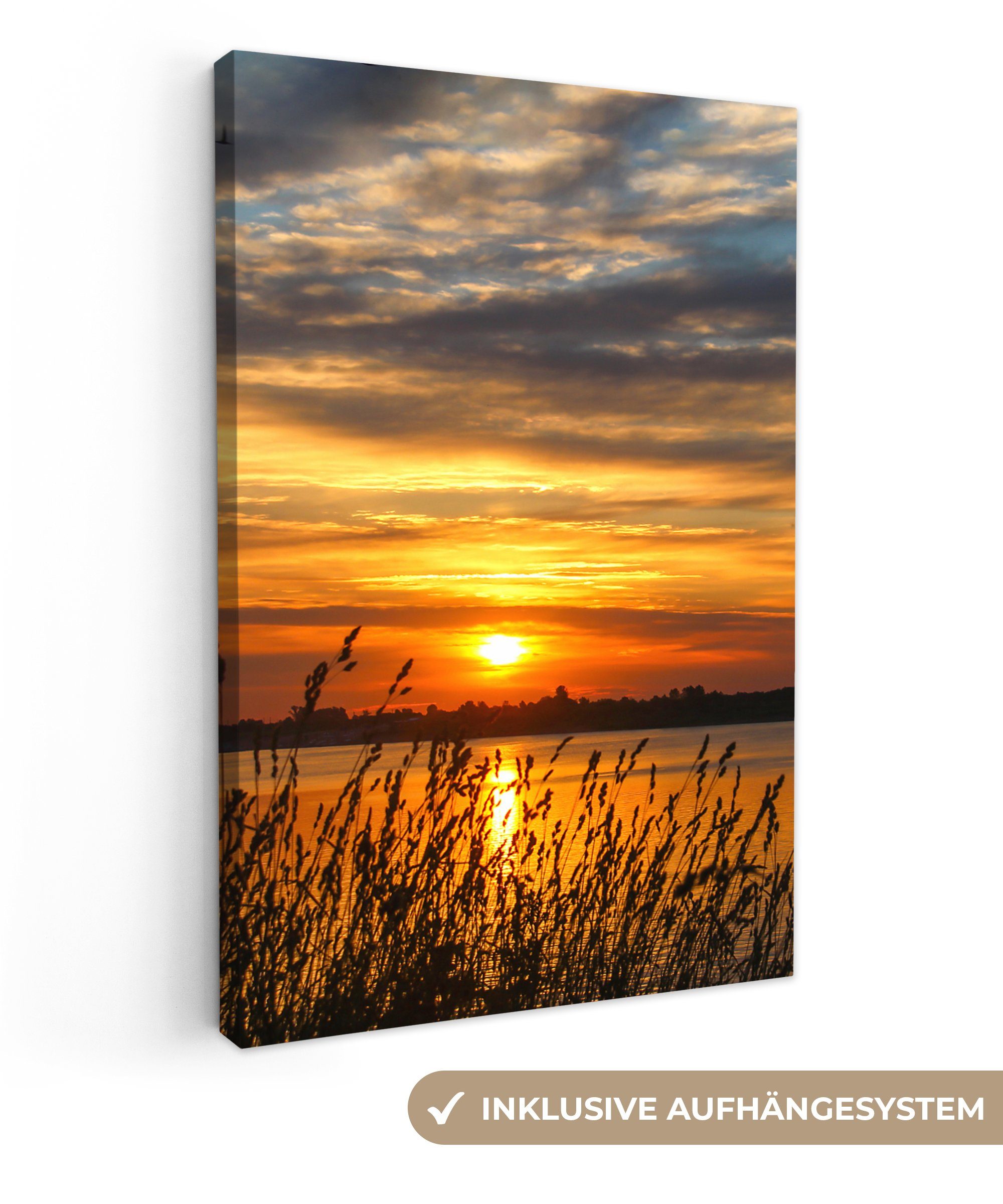 OneMillionCanvasses® Leinwandbild Sonnenuntergang - Meer - Horizont - Himme günstig online kaufen
