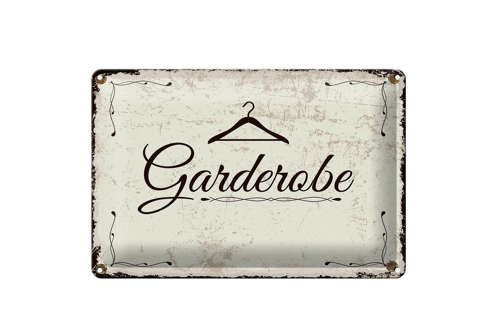 Femer GmbH Metallschild Hinweis 20x30 cm Garderobe Kleiderbügel nostalgisch, (1 St), gewölbte Oberfläche, abgerundete Ecken, umgeschlagene Kanten