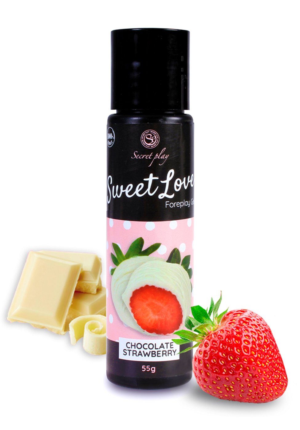 SECRET PLAY Stimulationsgel Essbares Vorspiel-Gel - Erdbeer, Weiße Schokolade