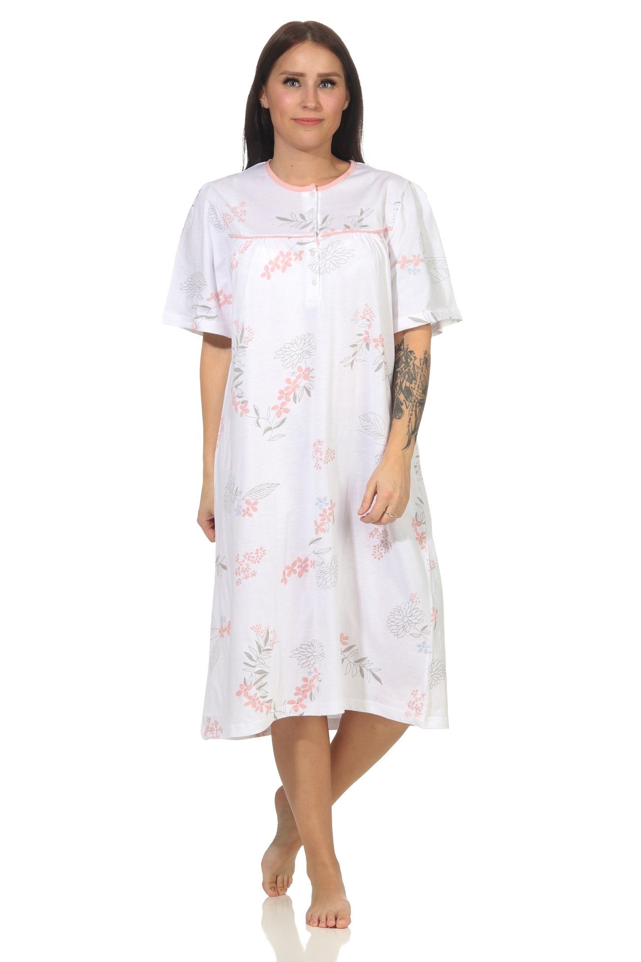 Normann Nachthemd »Damen Nachthemd kurzarm klassische Design mit  Knopfleiste am Hals – 112 210 90 310« online kaufen | OTTO