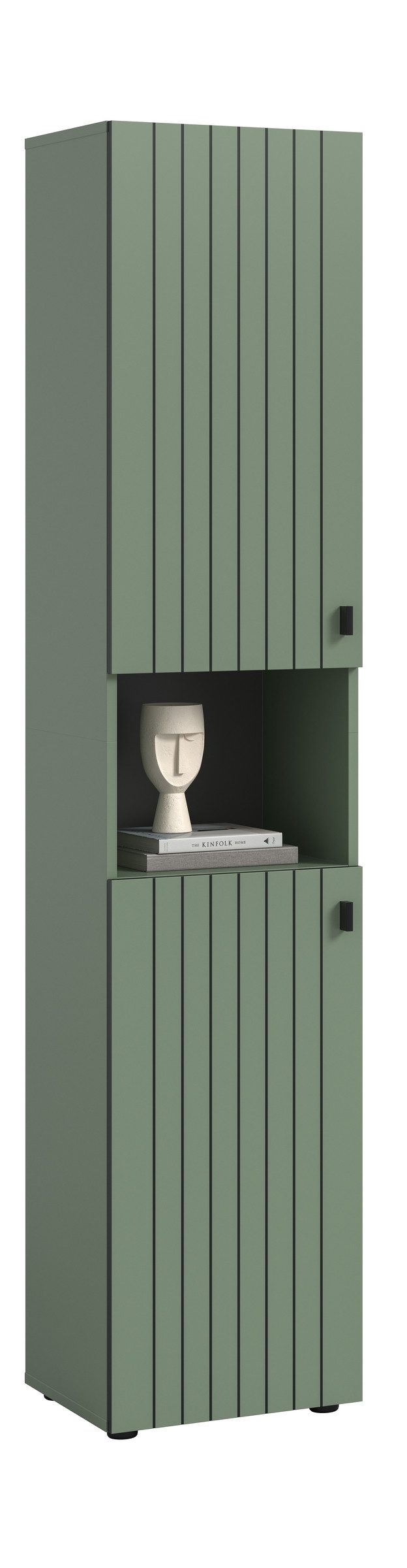 freiraum Garderobenschrank Station in Smoke Green - 40x192x37cm (BxHxT)