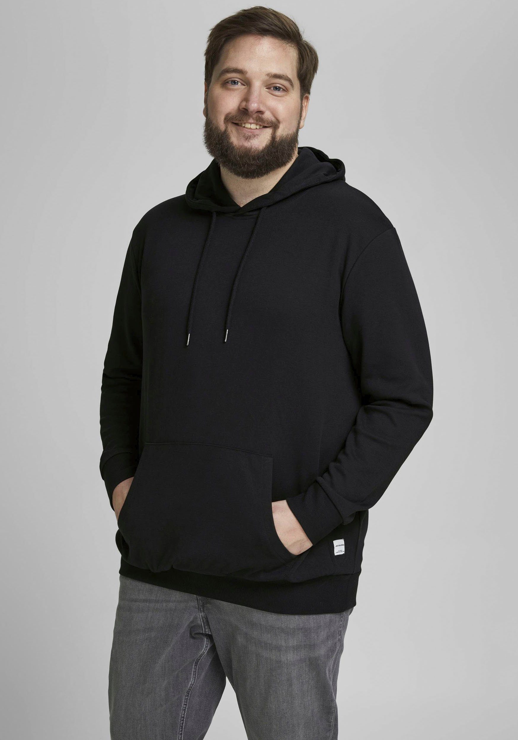 Jack & Jones 6XL SWEAT PlusSize Größe schwarz BASIC bis Kapuzensweatshirt HOOD