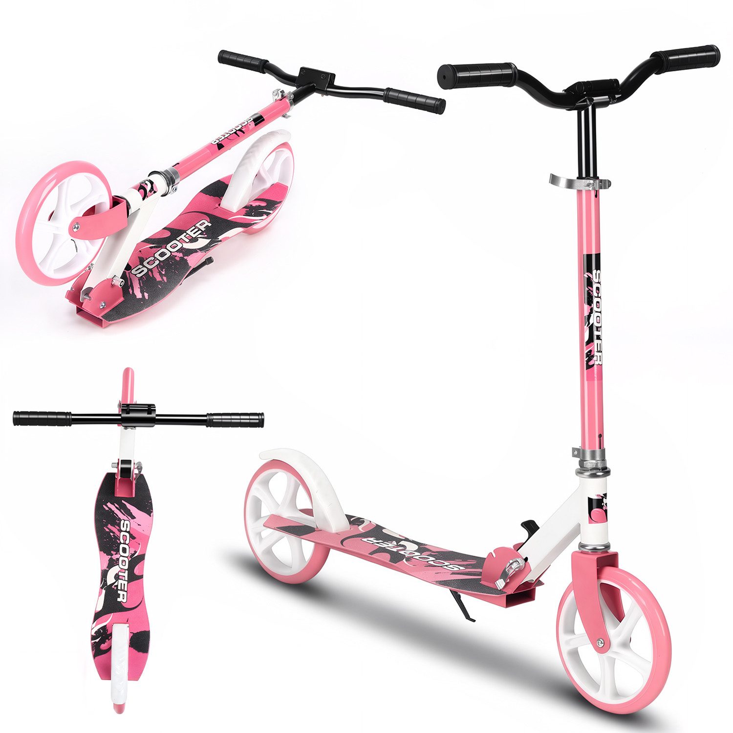 oyajia Cityroller Tretroller Kickroller Cityroller Kinderroller Erwachsene Scooter, Faltbar Tret-Roller höhenverstellbarer Cityroller