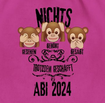 Shirtracer Turnbeutel 3 Affen Emoticon ABI 2024, Abitur & Abschluss 2024 Geschenk