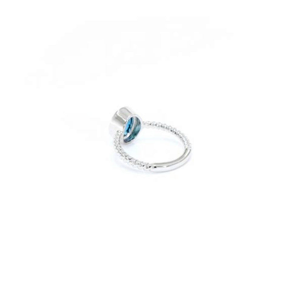 Cavill Solitärring Cavill Ring 1,86 ct petrolblauer Fluorit, 925er Silber platiert (1-tlg)