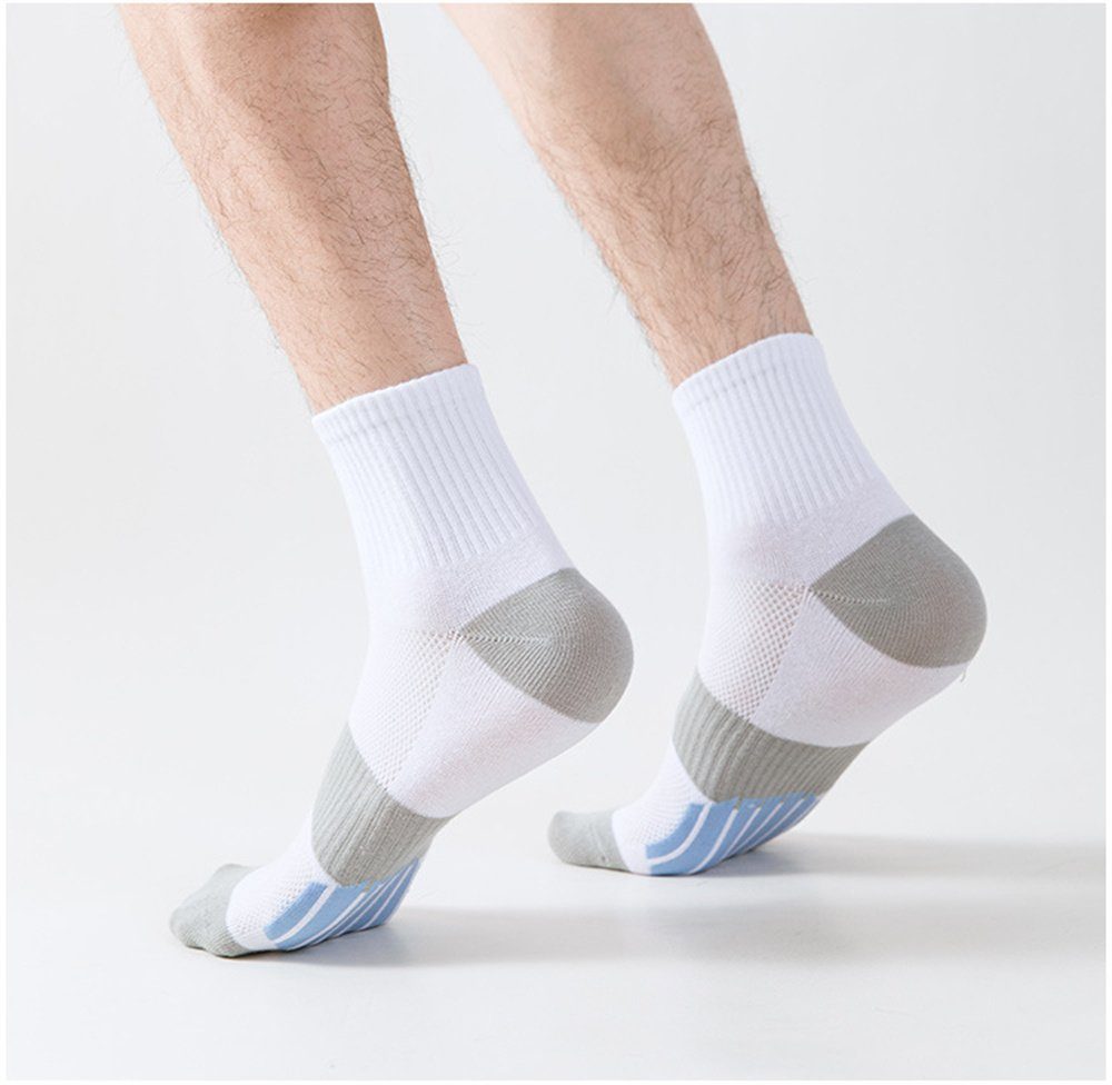 Weiß Sportsocken, Socken und für Frauen, 5 Sneakersocken Paar Männer (5-Paar) Mid-Tube Dekorative Socken