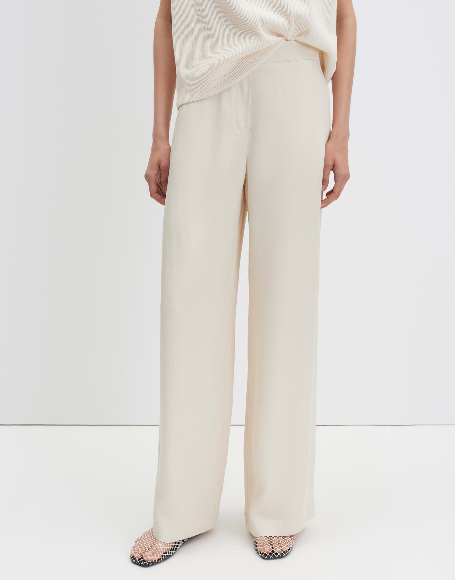 someday Stoffhose Charlie palazzo pure aus Satin mit Komfortbund Eleganter Fall mit entspannter Silhouette