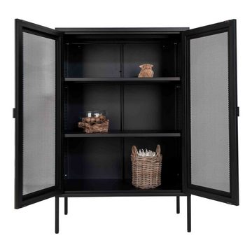 House Nordic Standvitrine Melbourne in Schwarz, Stahl - 80x120x40cm (BxHxT)