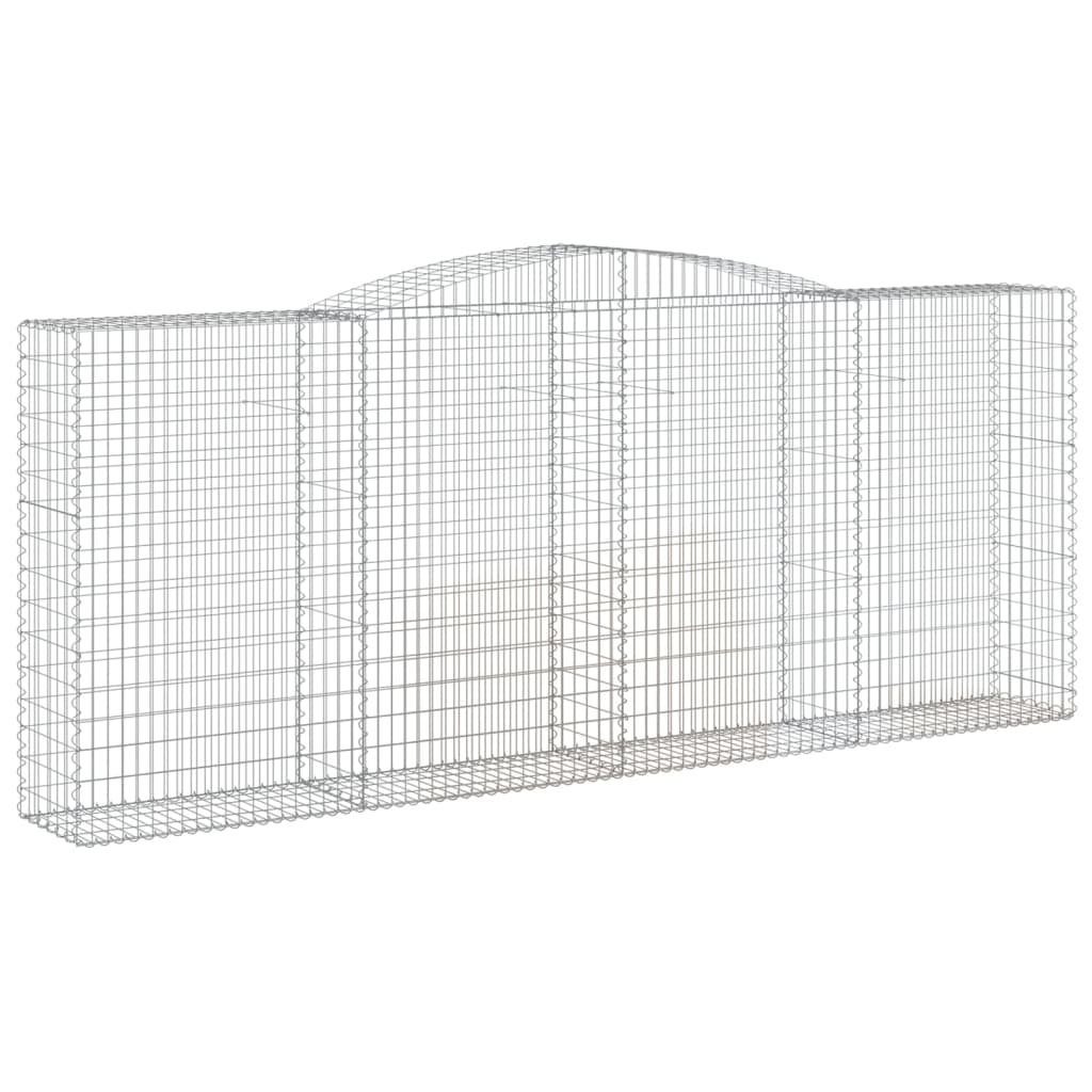 vidaXL Blumentopf Gabionen mit Hochbogen 3 Stk. 400x50x160/180cm Verzinktes Eisen (3 St)