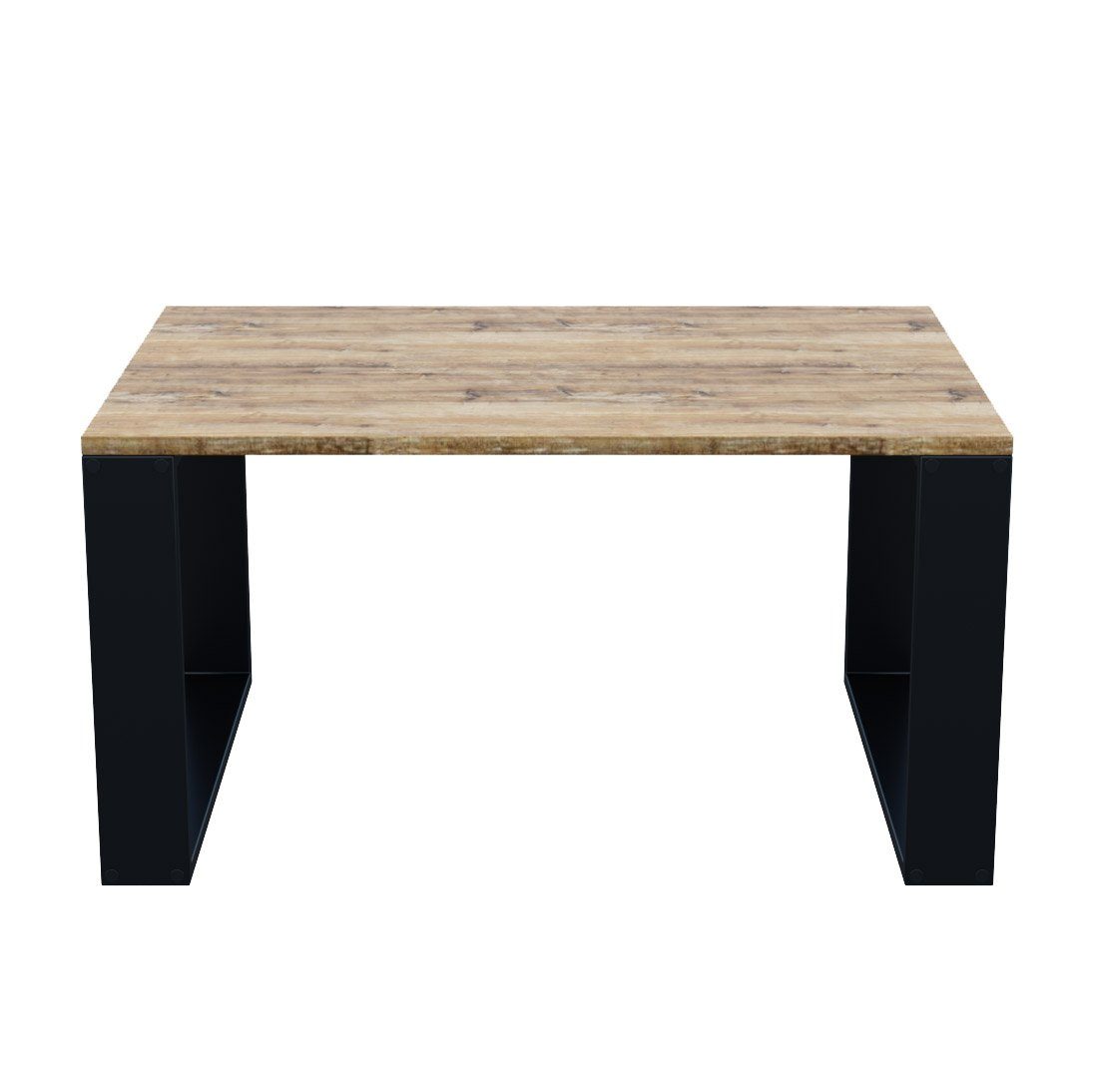 AKKE Couchtisch (PVC), schwarzen Retro-Holz Beinen Höhe:55 mit Deko Außergewöhnlicher 2mm Modern cm