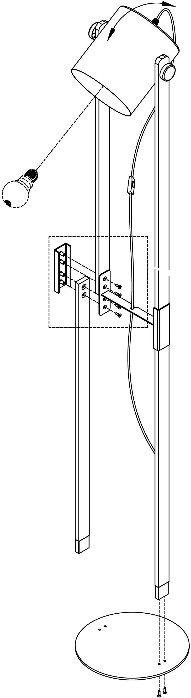 schwenkbar schwarz x cm H140 / EGLO x ohne Stehlampe L23 / - HORNWOOD, Leuchtmittel, Stehlampe B23 Lampenschirm