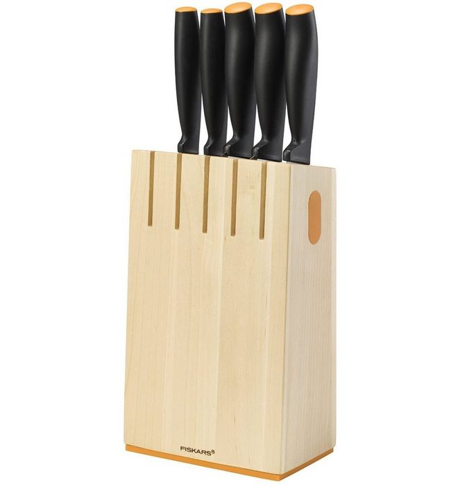 Fiskars Messerblock Messer-Set mit 5 Messern und Messerblock Functional Form