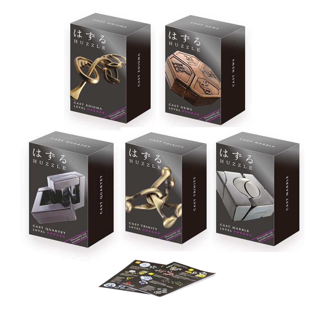GICO Spielesammlung Huzzle Cast Puzzle Mega-Set, Trinity, Marble