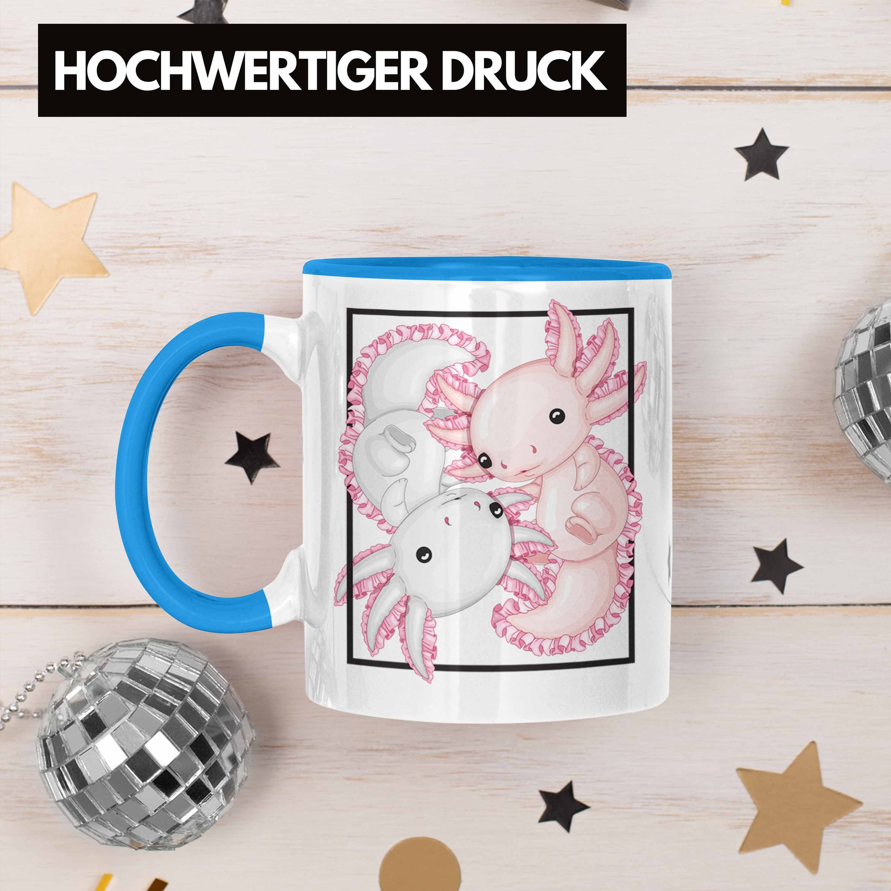 Schwanzlurch Blau Tasse Axolotl Geschenk Geschenkidee Trendation Tasse Besitzer