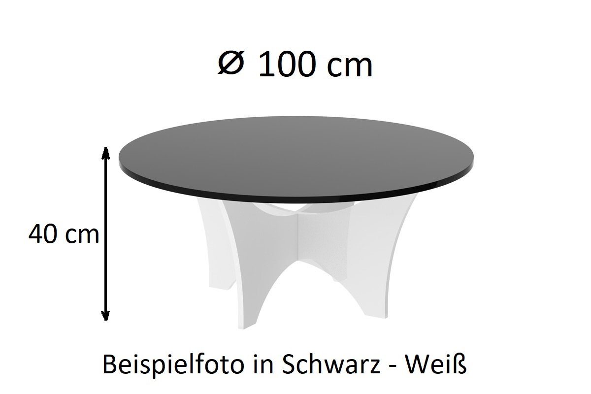 x HRA-111 Weiß 100 cm Rund Design Wohnzimmertisch designimpex - Tisch Hochglanz Hochglanz cm Marmoroptik Hochglanz 40 Couchtisch