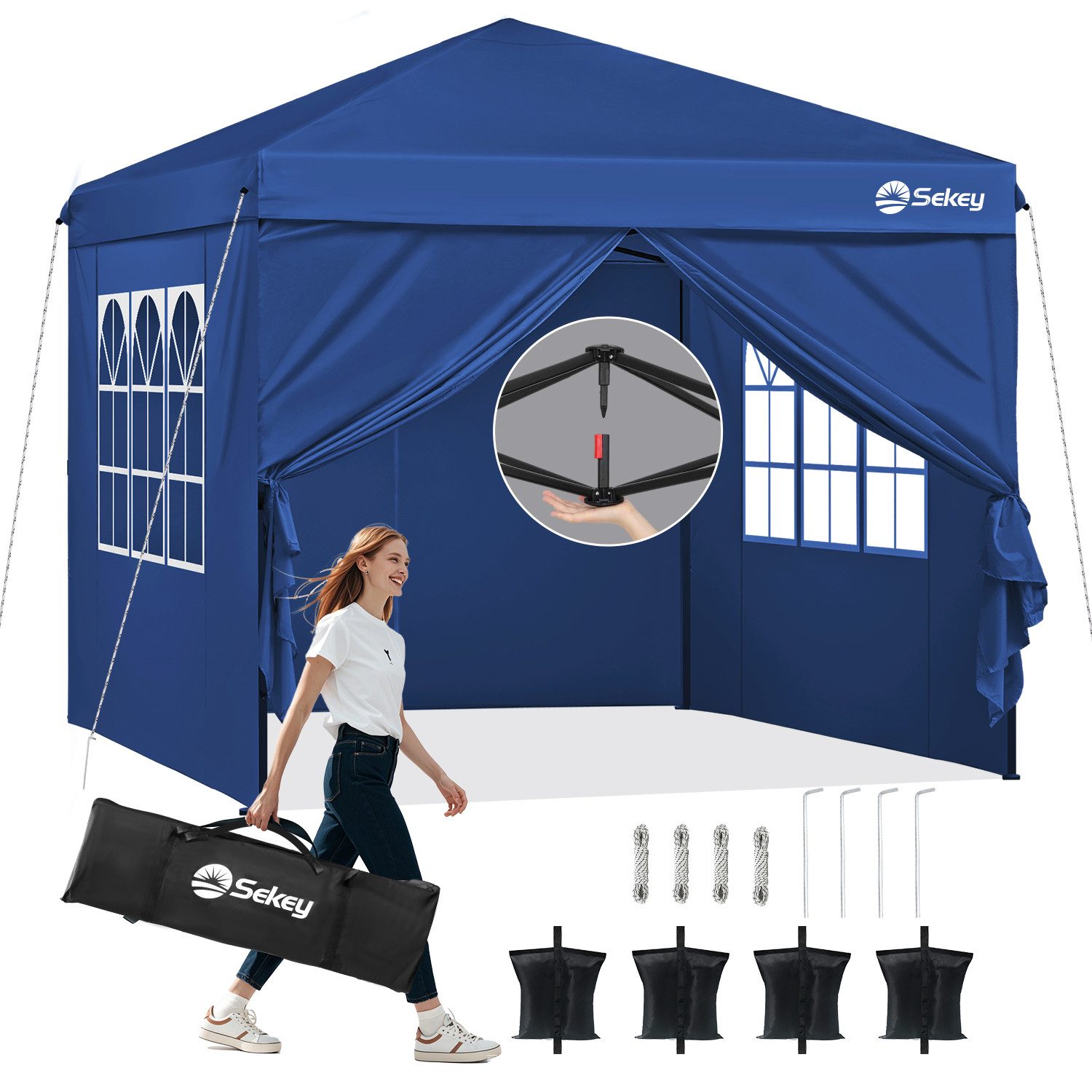 Sekey Faltpavillon 3x3 m Gartenpavillon mit günstig online kaufen
