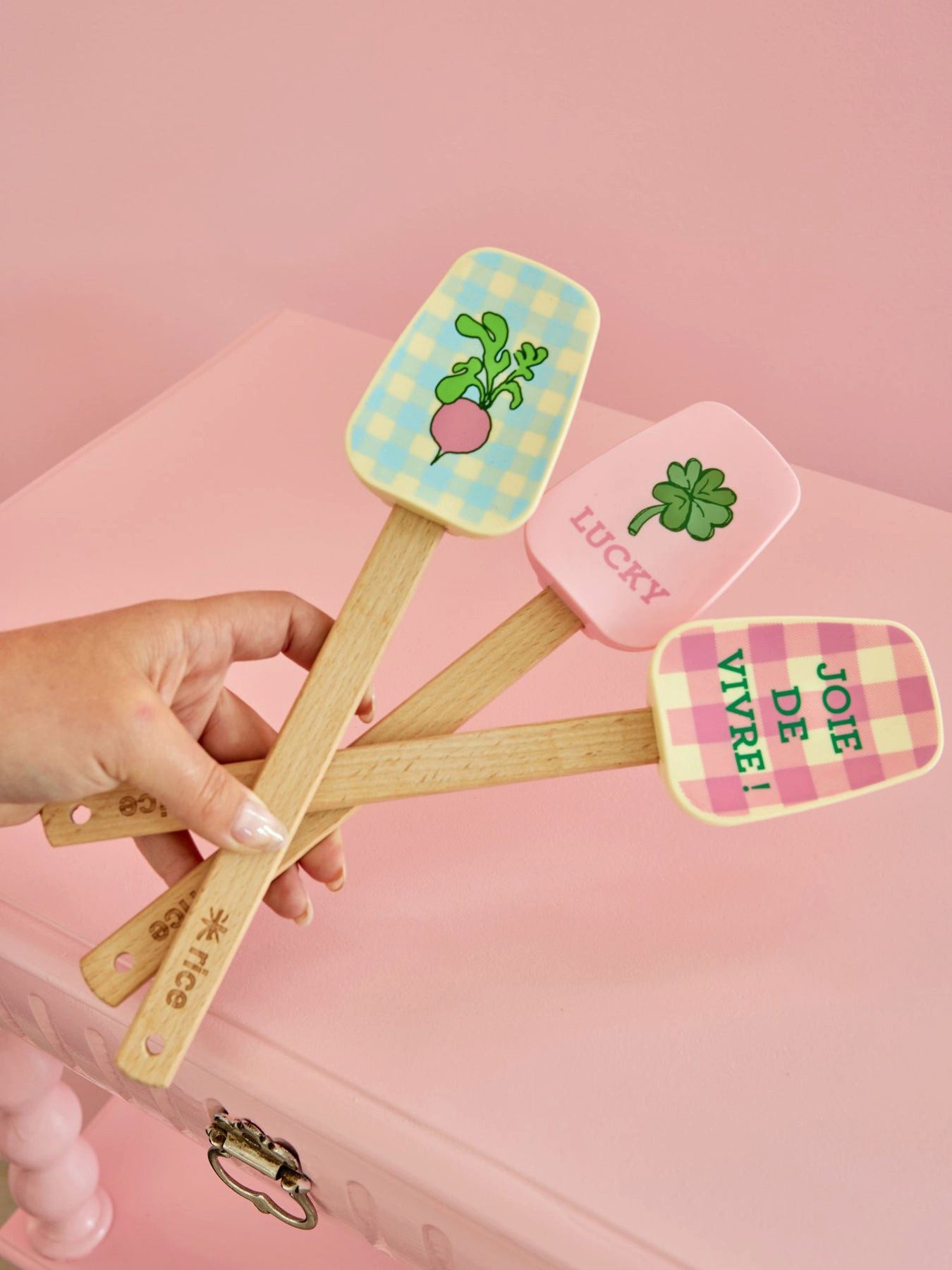rice Teigschaber Rice Holz Schaber - Mehrfarbig 3er-SET