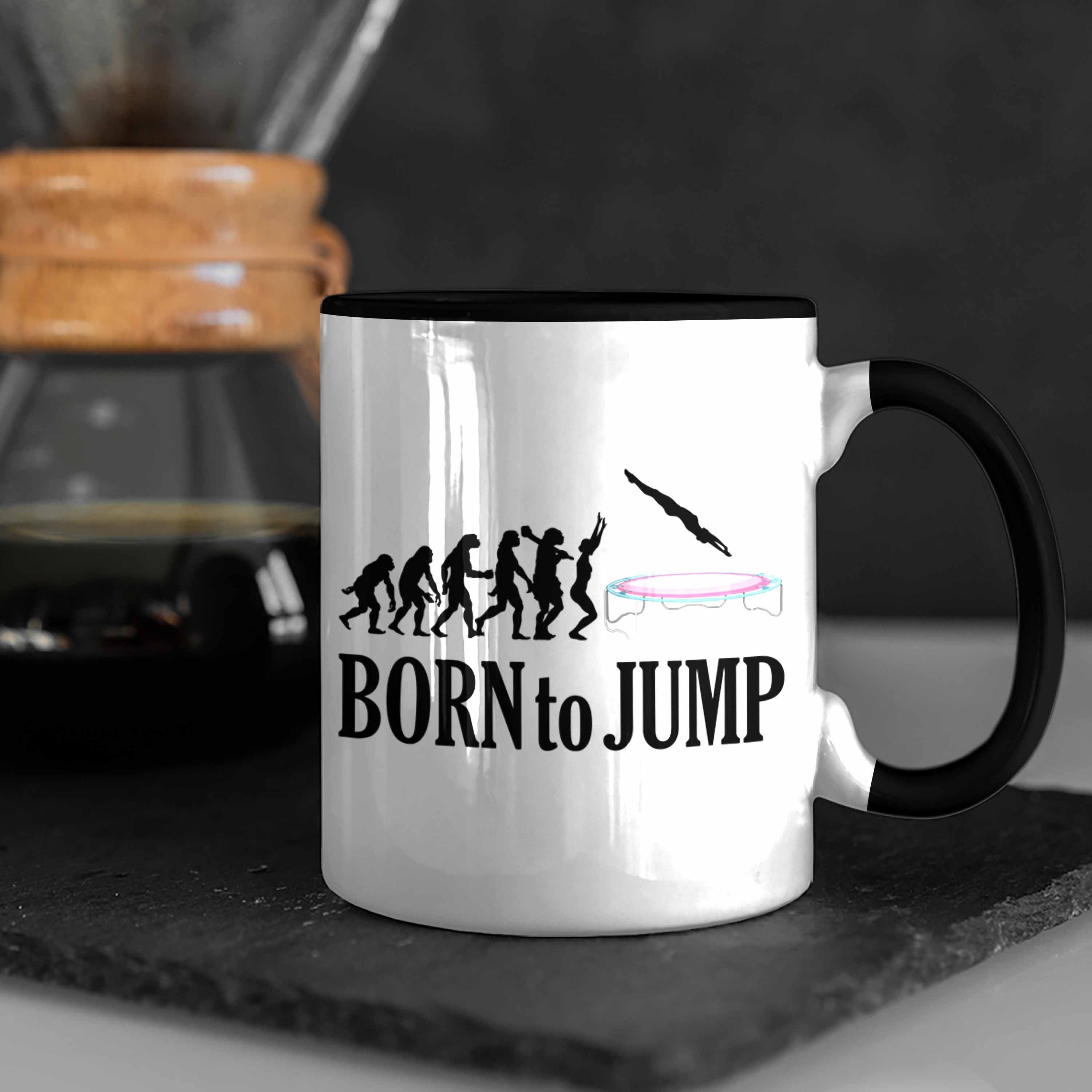 Born Frauen Tasse Tasse To Schwarz Jump Trendation Trampolin Mädchen Fitness Geschenk