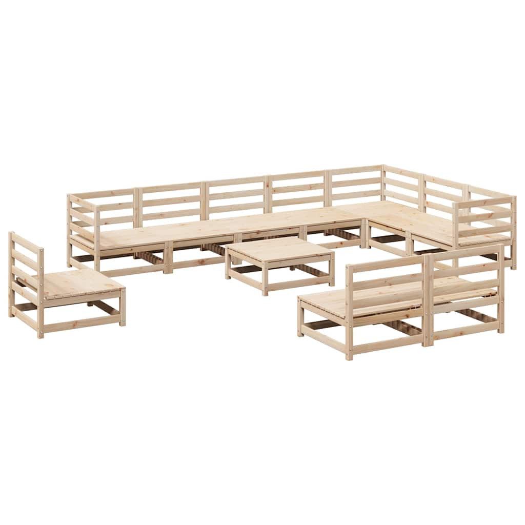 vidaXL Gartenlounge-Set 11-tlg. Garten-Sofagarnitur Massivholz Kiefer, (1-tlg)