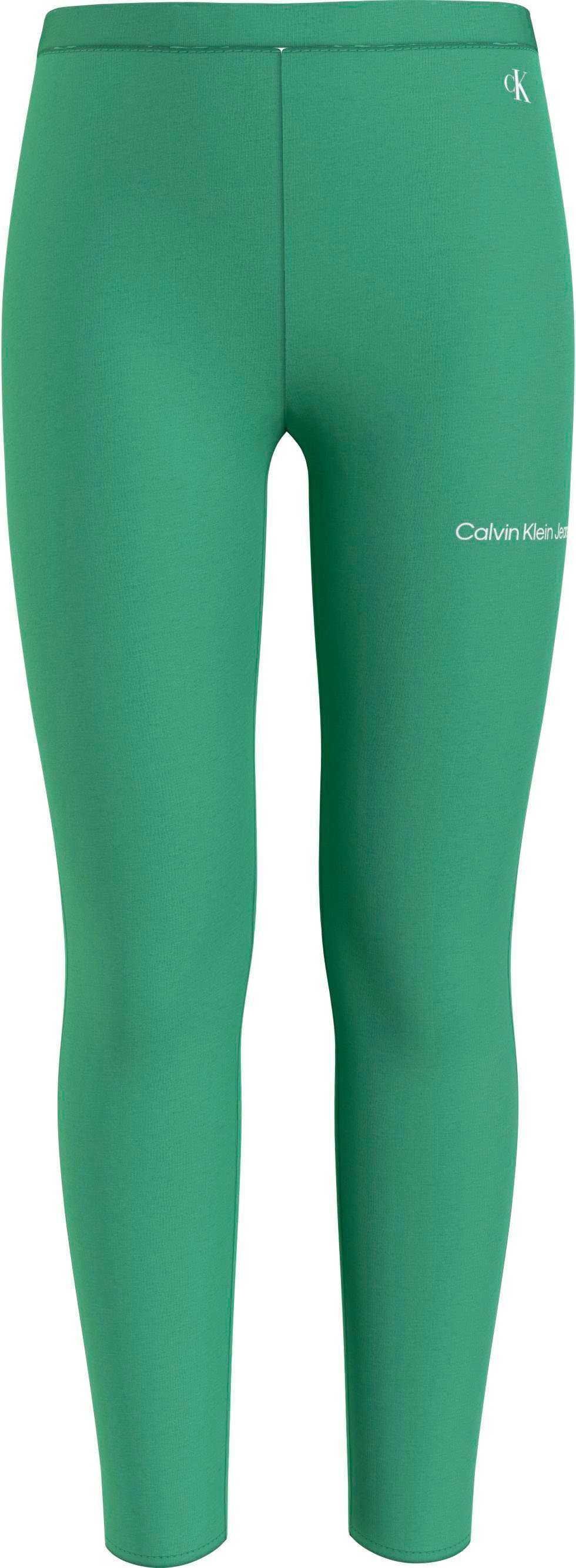 Calvin Klein Jeans Leggings Kinder Kids Junior MiniMe,mit Calvin Klein  Logoschriftzug auf dem Bein