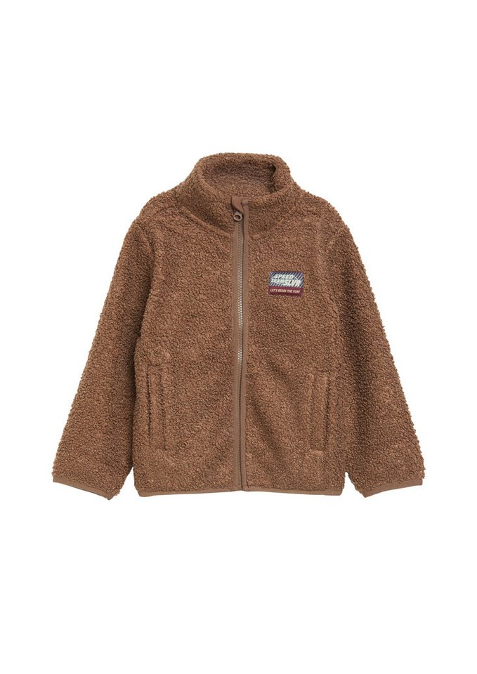 s.Oliver Junior Plüschjacke Elastikbund, Eingrifftaschen, Badge