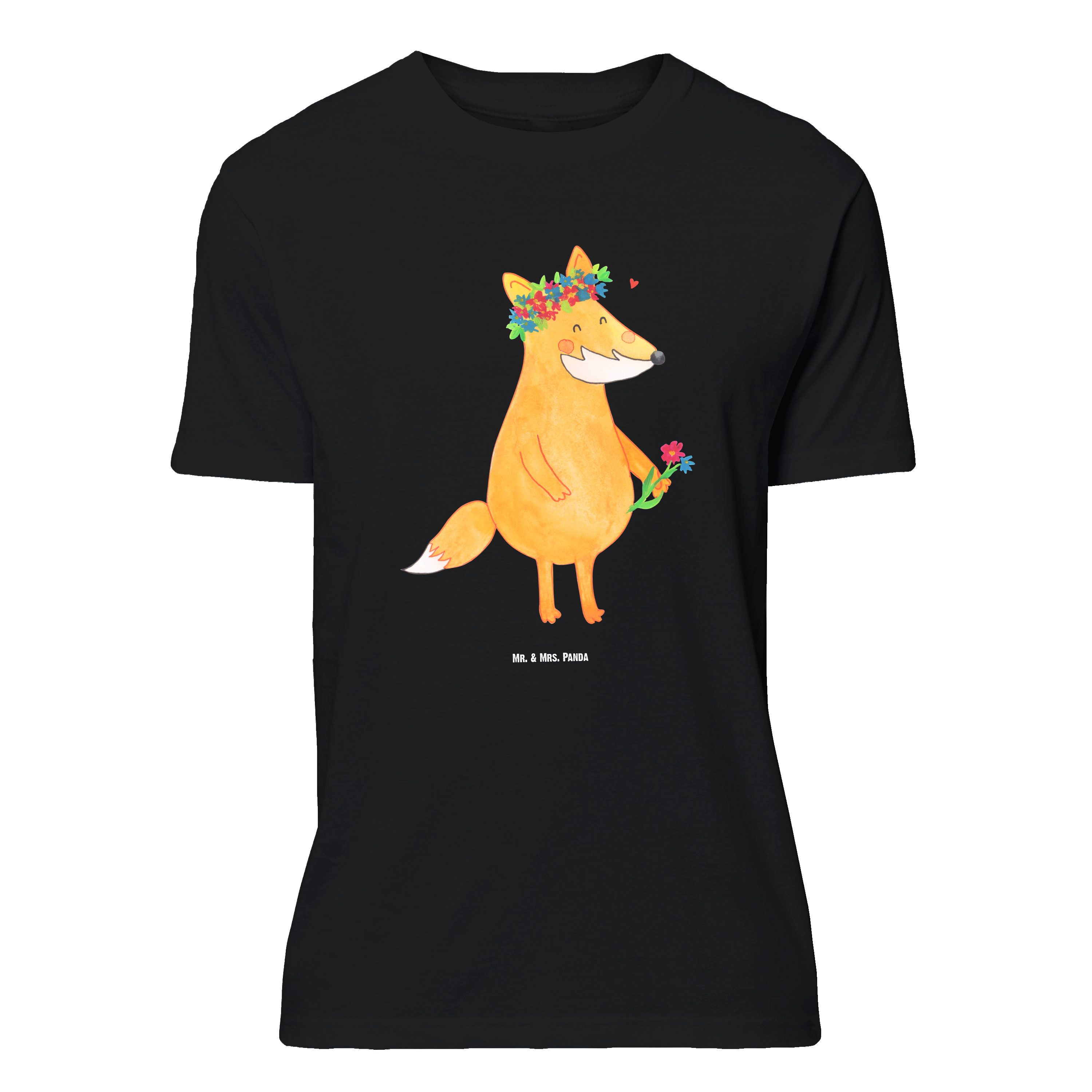 T-Shirt Fuchs Blumen, Größe XL T-Shirt, Schwarz, Blumen, Motivation, Boho, Ts