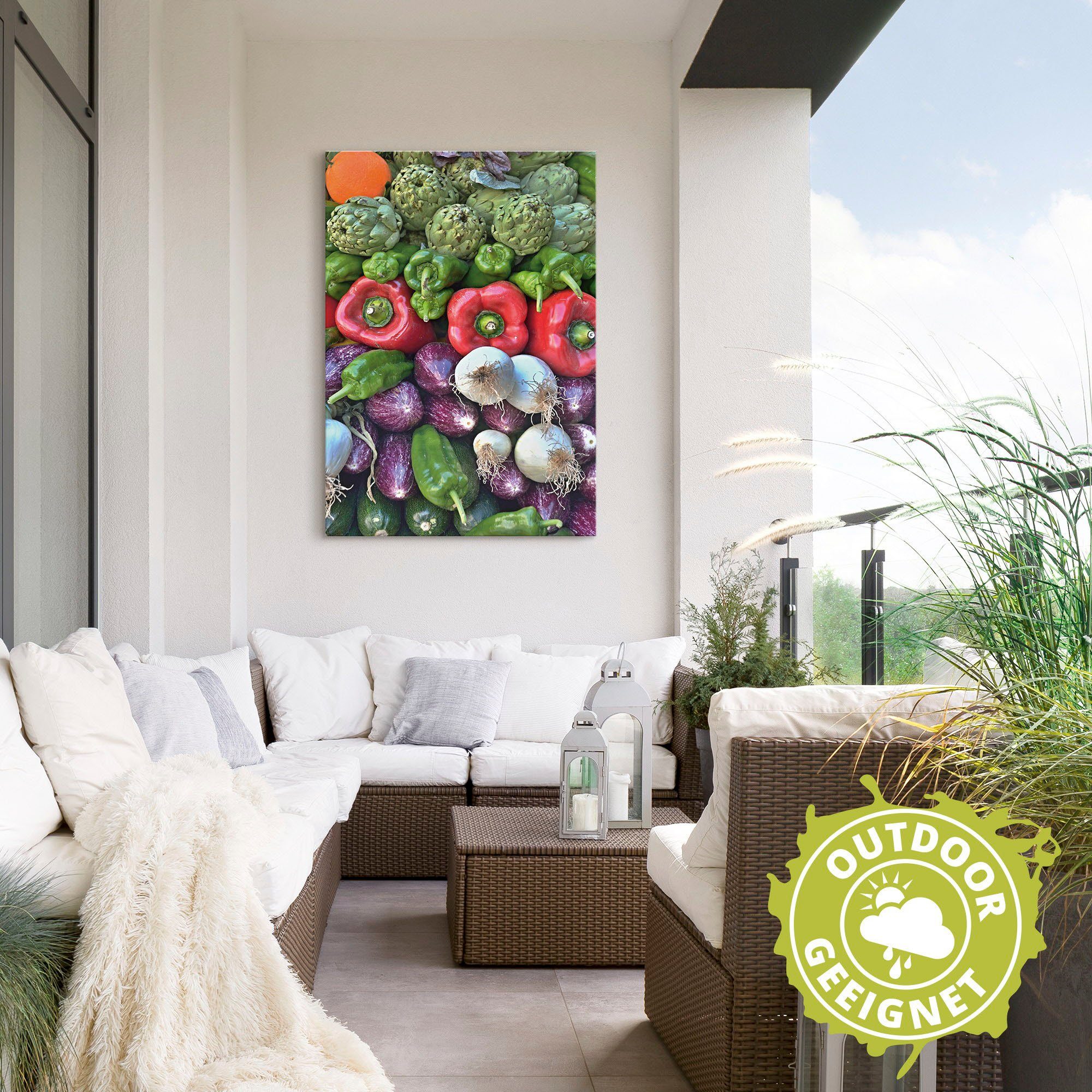Artland Wandbild »Gemischtes Gemüse vom Markt«, Lebensmittel (1 Stück), in vielen Größen & Produktarten - Alubild / Outdoorbild für den Außenbereich, Leinwandbild, Poster, Wandaufkleber / Wandtattoo auch für Badezimmer geeignet-HomeTrends