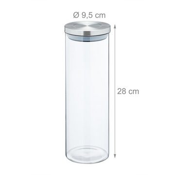 relaxdays Vorratsglas Vorratsgläser 4er Set je 1,6 Liter, Glas