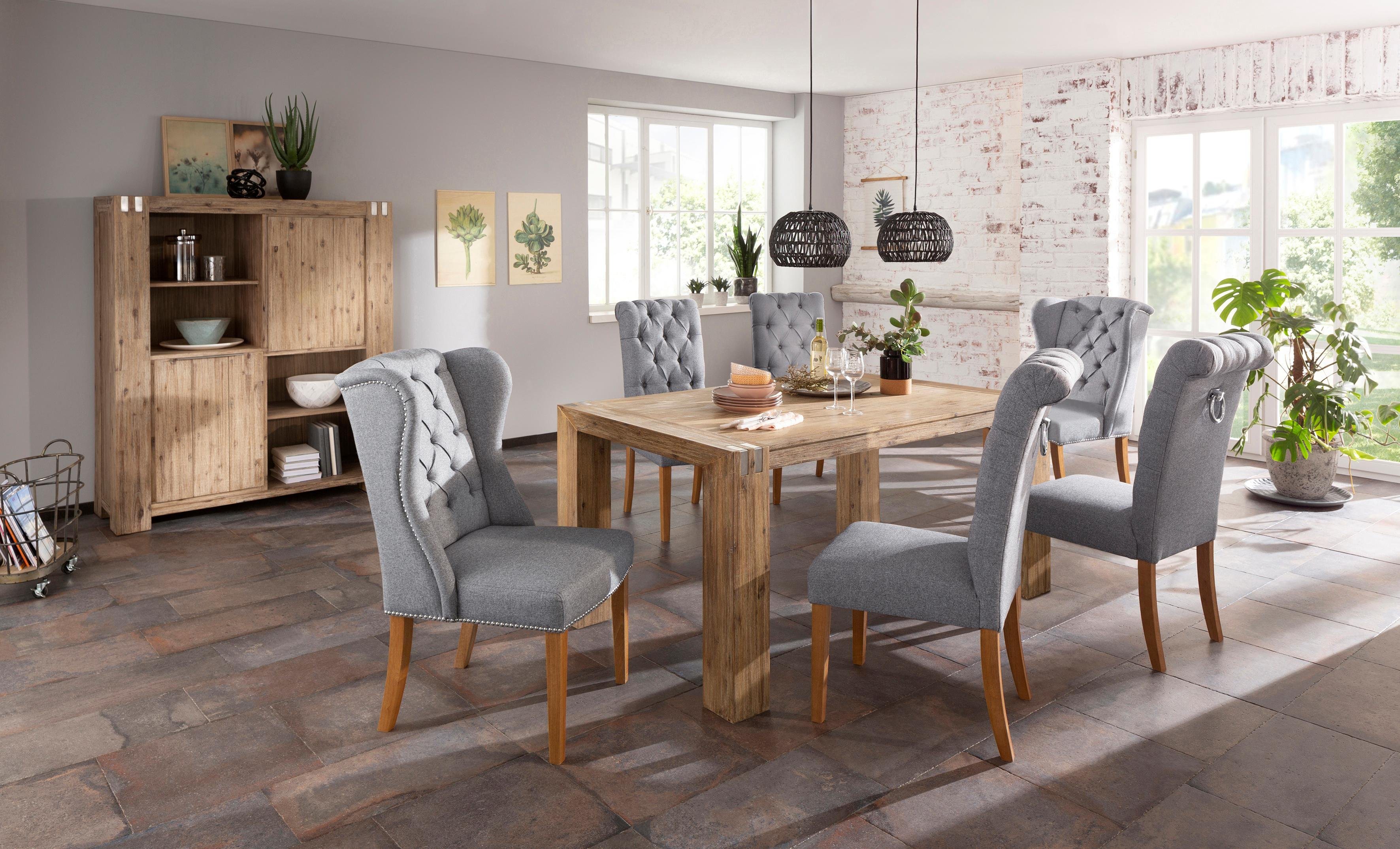 Esstisch »Basano«, im rustikalem Flair, aus massivem Akazienholz, in 2 Größen erhältlich Esstisch »Basano«, im rustikalem Flair, aus massivem Akazienholz, in 2 Größen erhältlich