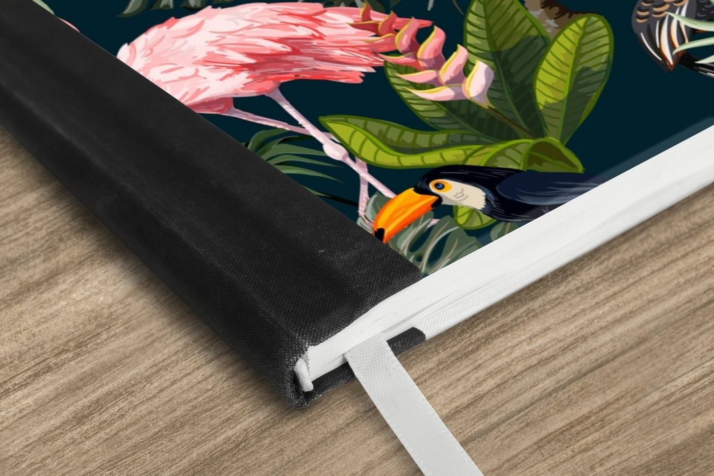 Thumbnail - MuchoWow Notizbuch Jungtiere - Muster - Kinder - Flamingo - Papagei - Kinder, Notebook, Notizblock a5, Tagebuch, Journal...