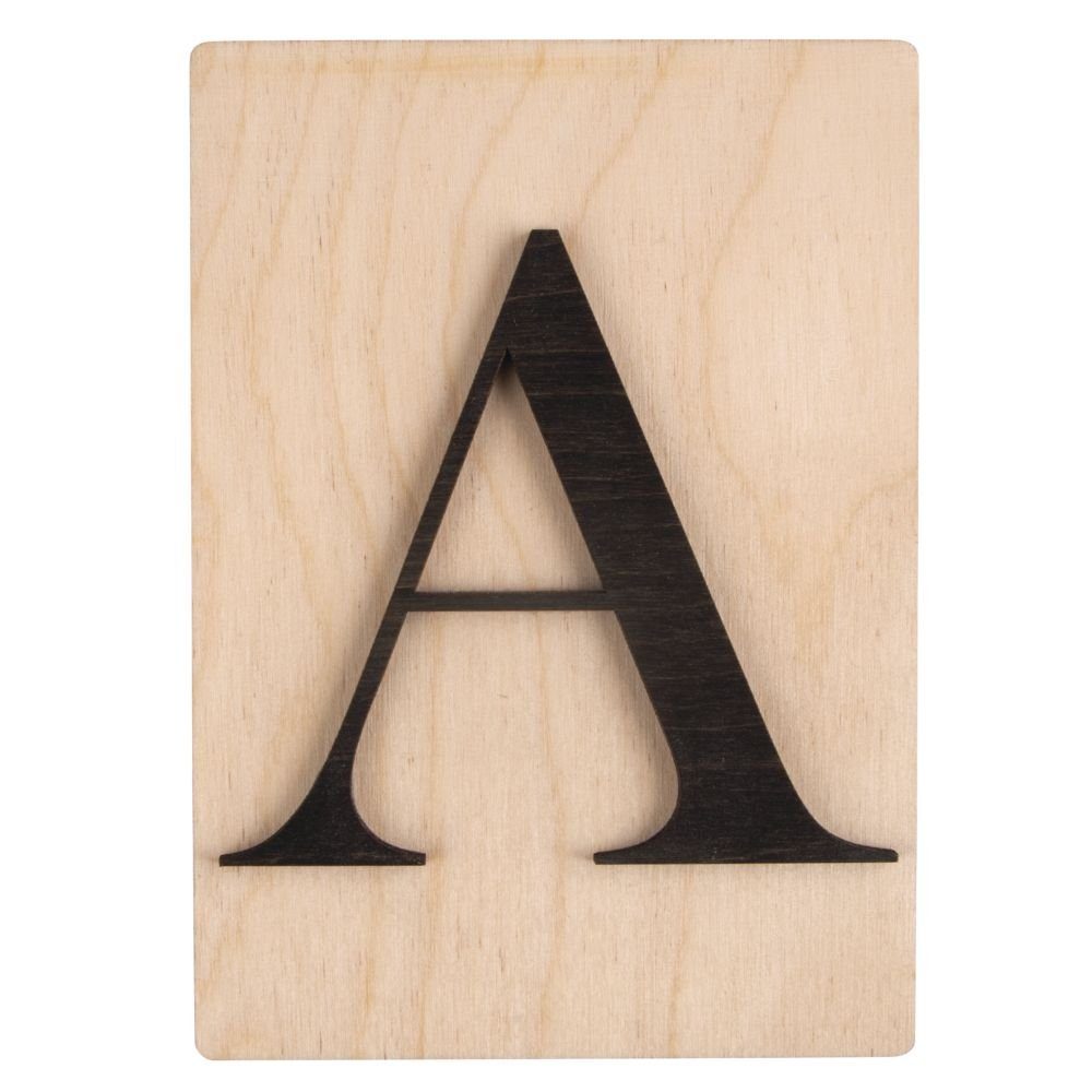 Buchstabe schwarz Holz Deko-Buchstaben FSC Rayher A 10,5x14,8cm