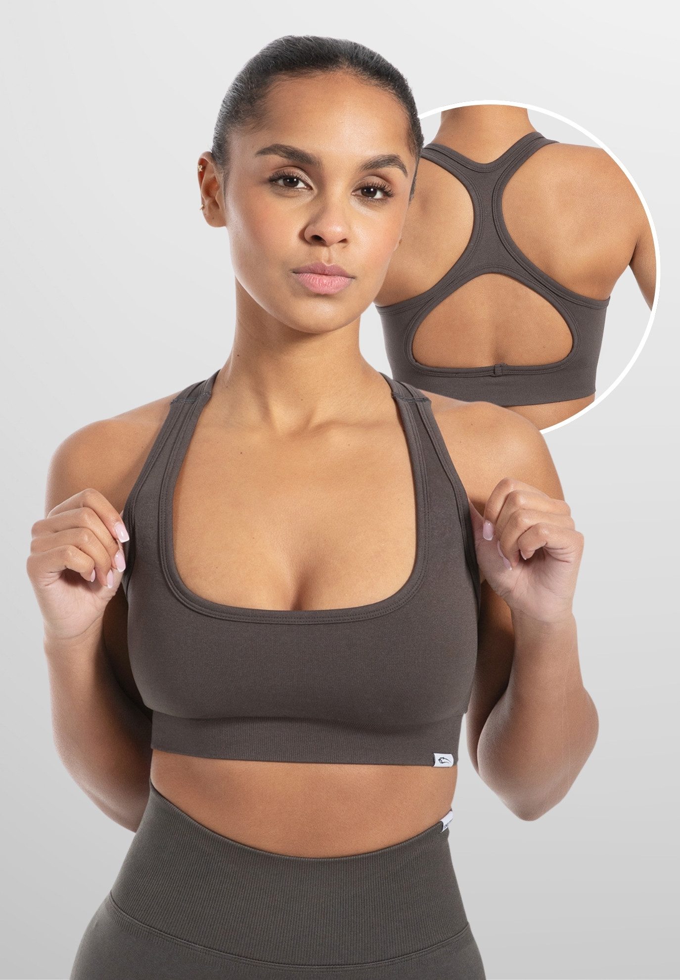 Sport-BH Louisa, Blickdicht Rutschfestes Sport Bra, Gerippter Stoff Crop Top