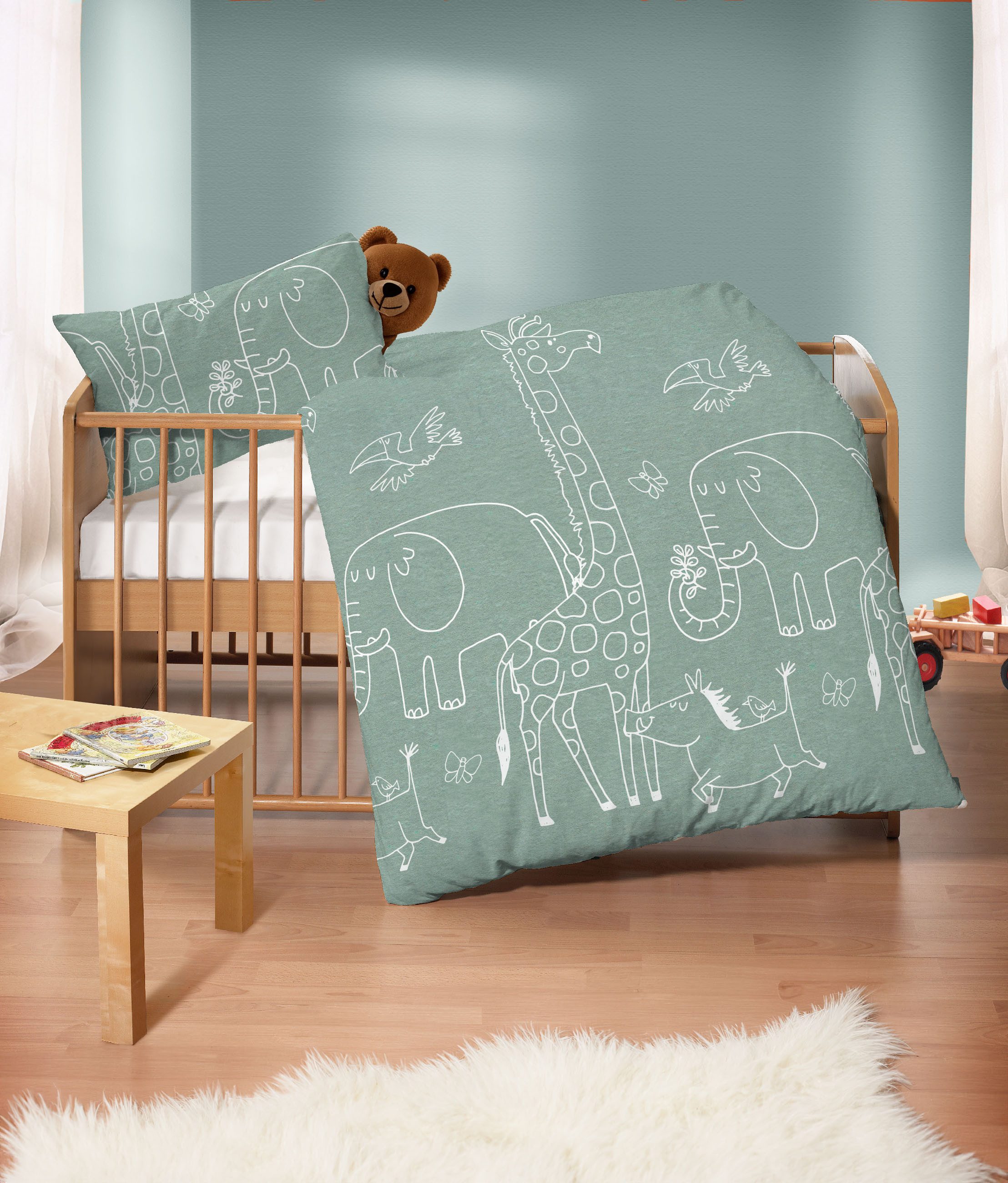 Biberna Kinderbettwäsche 0840520, Flanell, 2 teilig, kuschelig warm, samtwe günstig online kaufen