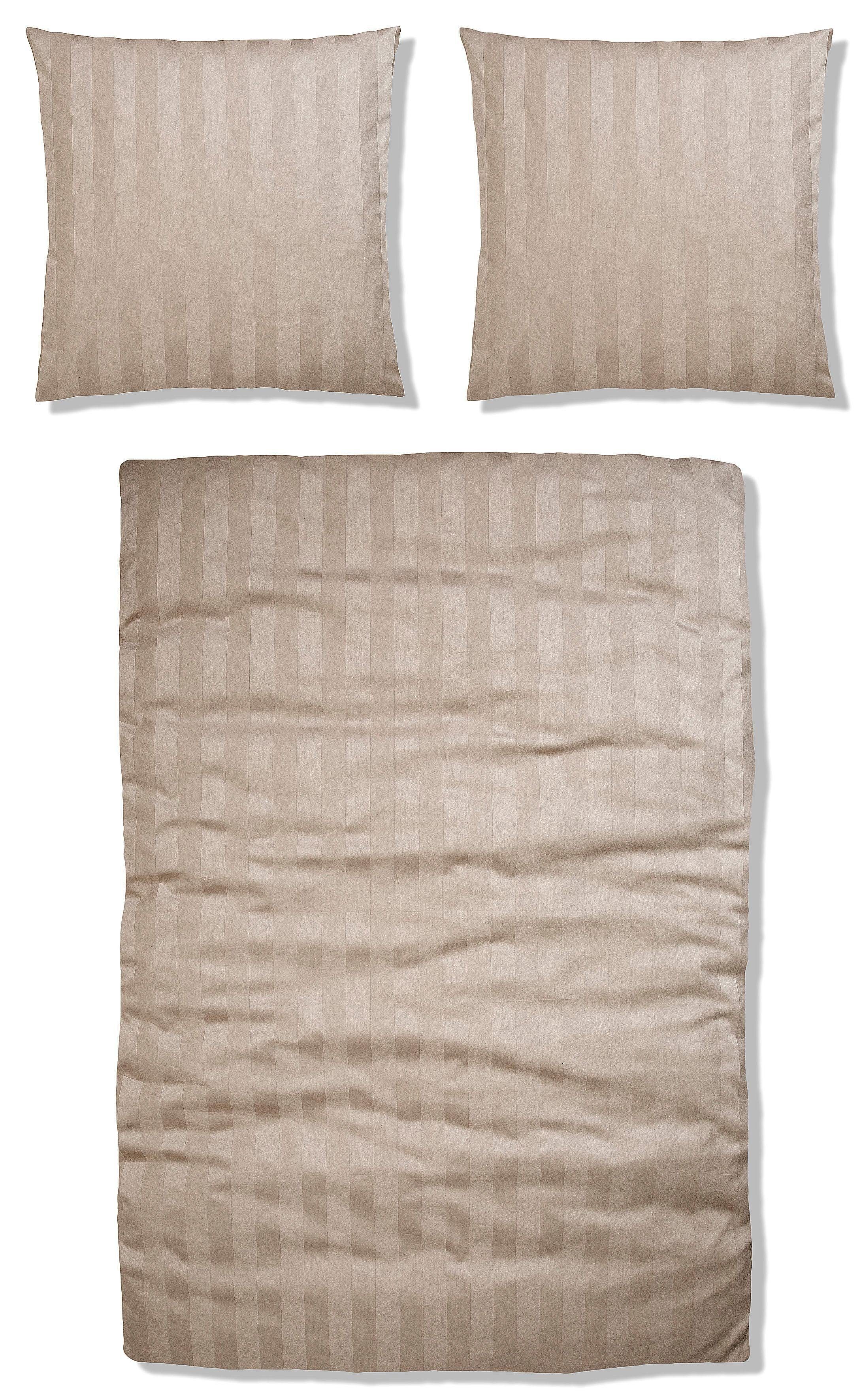 OTTO home Bettwäsche MALIA mit eingewebten Streifen, uni, Mako-Satin, 2 teilig, Bettwäsche aus 100% Baumwolle, Bettwäsche in …