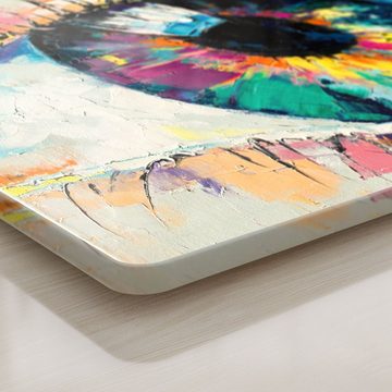 DEQORI Schneidebrett 'Auge in bunten Ölfarben', Glas, Platte Frühstücksbrett Schneideplatte