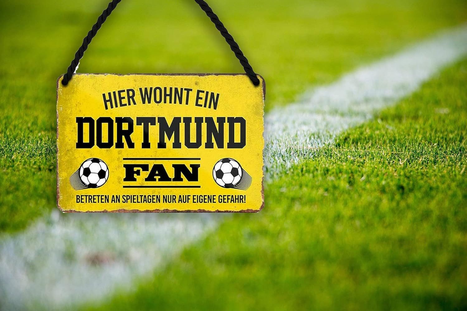 schilderkreis24 Metallschild Blechschild Hier wohnt ein Dortmund Fan 18x12c günstig online kaufen