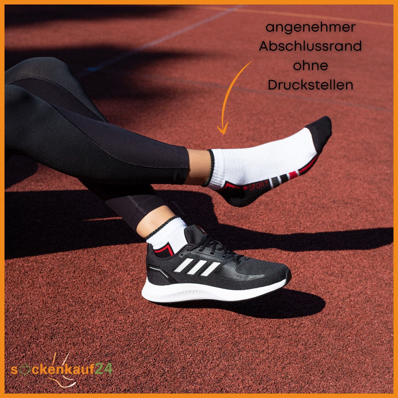 sockenkauf24 Sneakersocken 6 oder 12 Paar SPORT Socken Damen & Herren Sportsocken (6-Paar, 35-38) mit Frotteesohle Baumwolle - 16215/20 WP – Bild 5 von 5