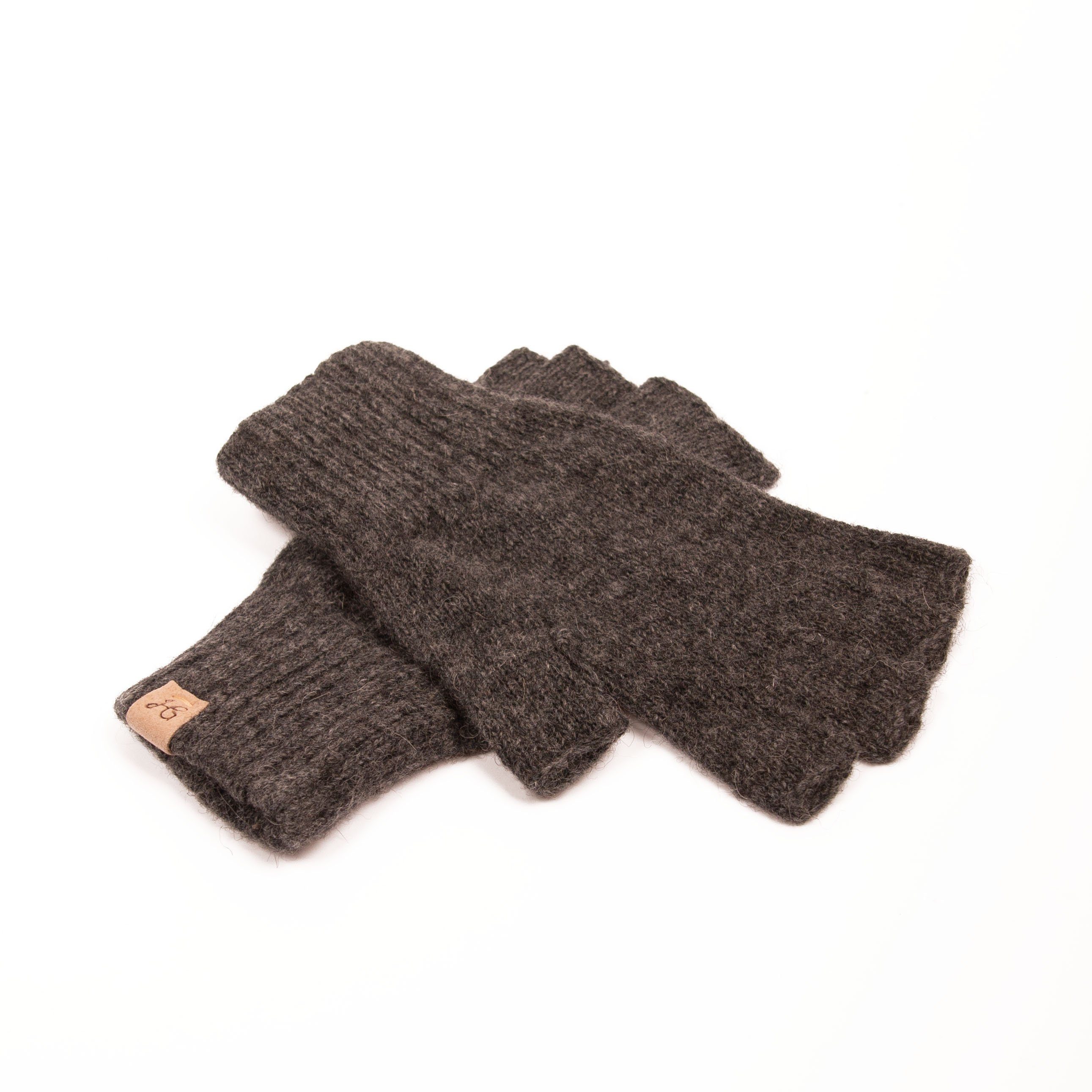 Hand Gewand by Weikert Strickhandschuhe MARIE - Halbfinger Strickhandschuhe mit Strickbund am Puls; fingerlos
