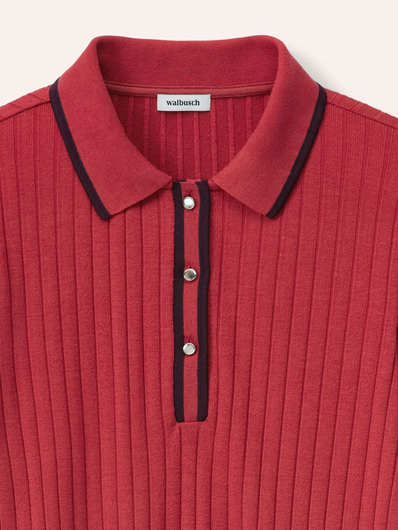 Walbusch Poloshirt Damen Poloshirt mit Rippenstruktur Polokragen Langarm, modern, pflegeleicht – Bild 4 von 4
