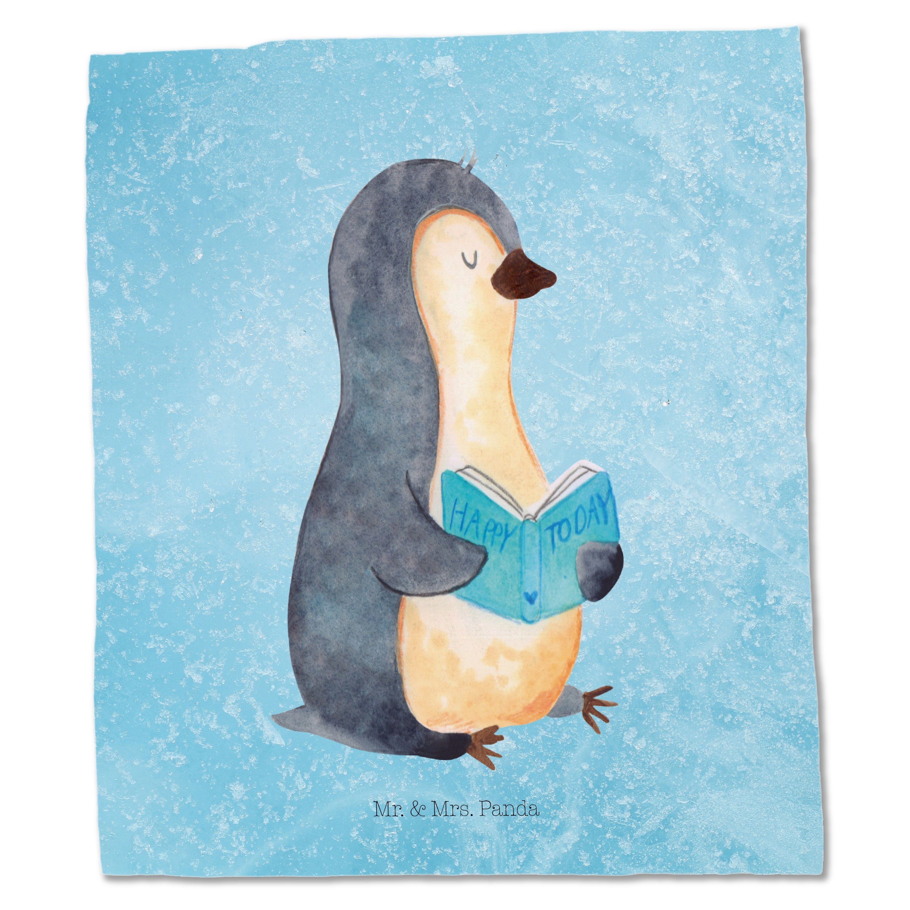 Lesen, Pinguin - Geschenk, Buch (1-tlg) Bücherwurm, Mr. & Tragetasche Panda - Eisblau Mrs. Einkaufstasche,