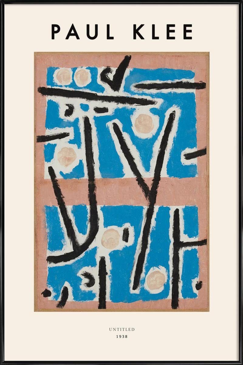 1 mit Rand Galeriequalität in Art & Fine-Art-Print Blau einem cm Poster Poster St), mit breiten, (1 weißen Juniqe Kunststoffrahmen, Braun Classics