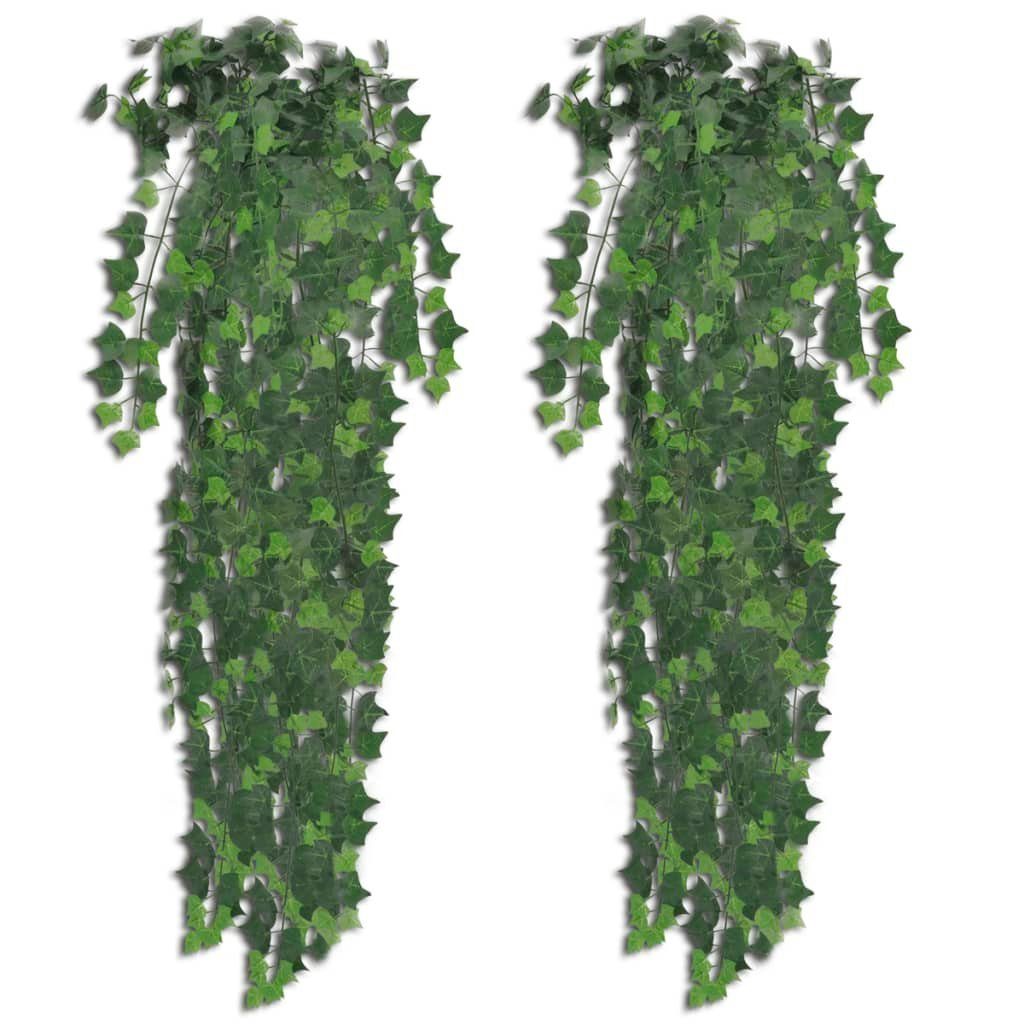 Kunstpflanze Künstlicher Efeu grün 90 cm 2 Stück, furnicato, Höhe 90 cm | Kunstranken