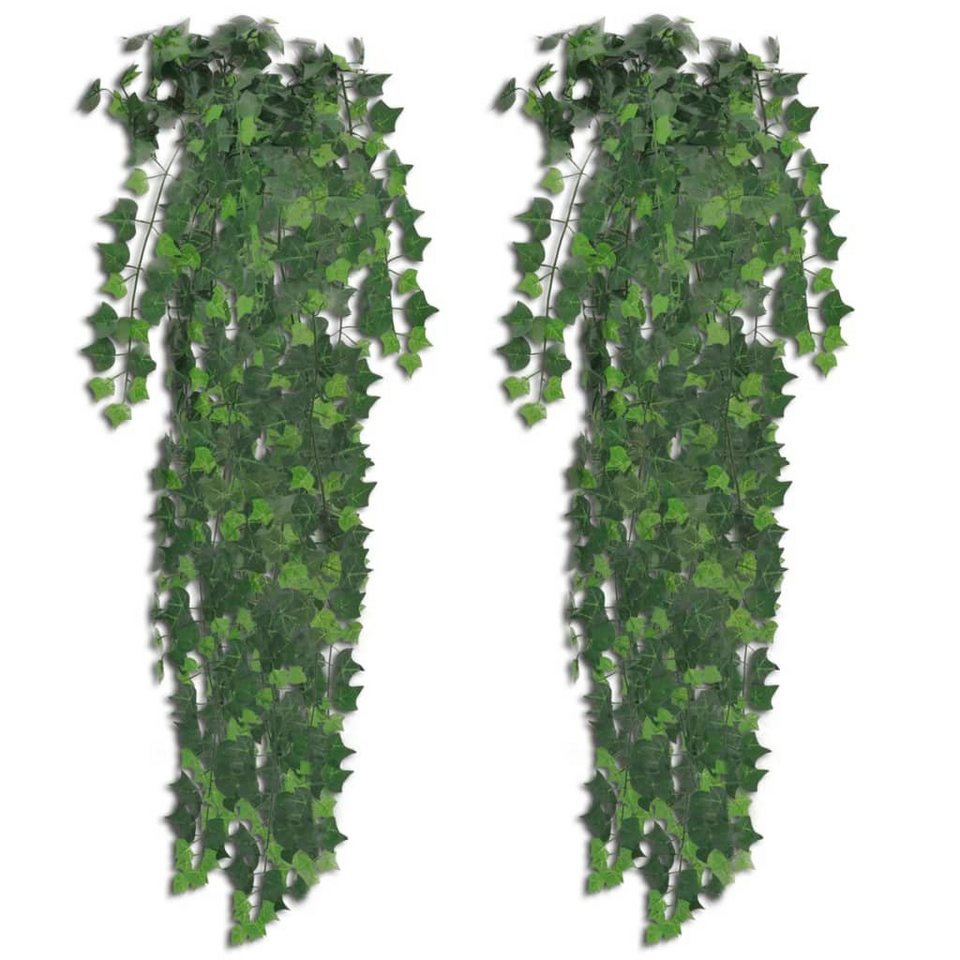 Kunstpflanze Künstlicher Efeu grün 90 cm 2 Stück, furnicato, Höhe 90 cm