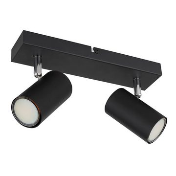 etc-shop LED Deckenspot, Leuchtmittel nicht inklusive, Deckenleuchte Spot 2 flammig Deckenstrahler schwarz Deckenlampe