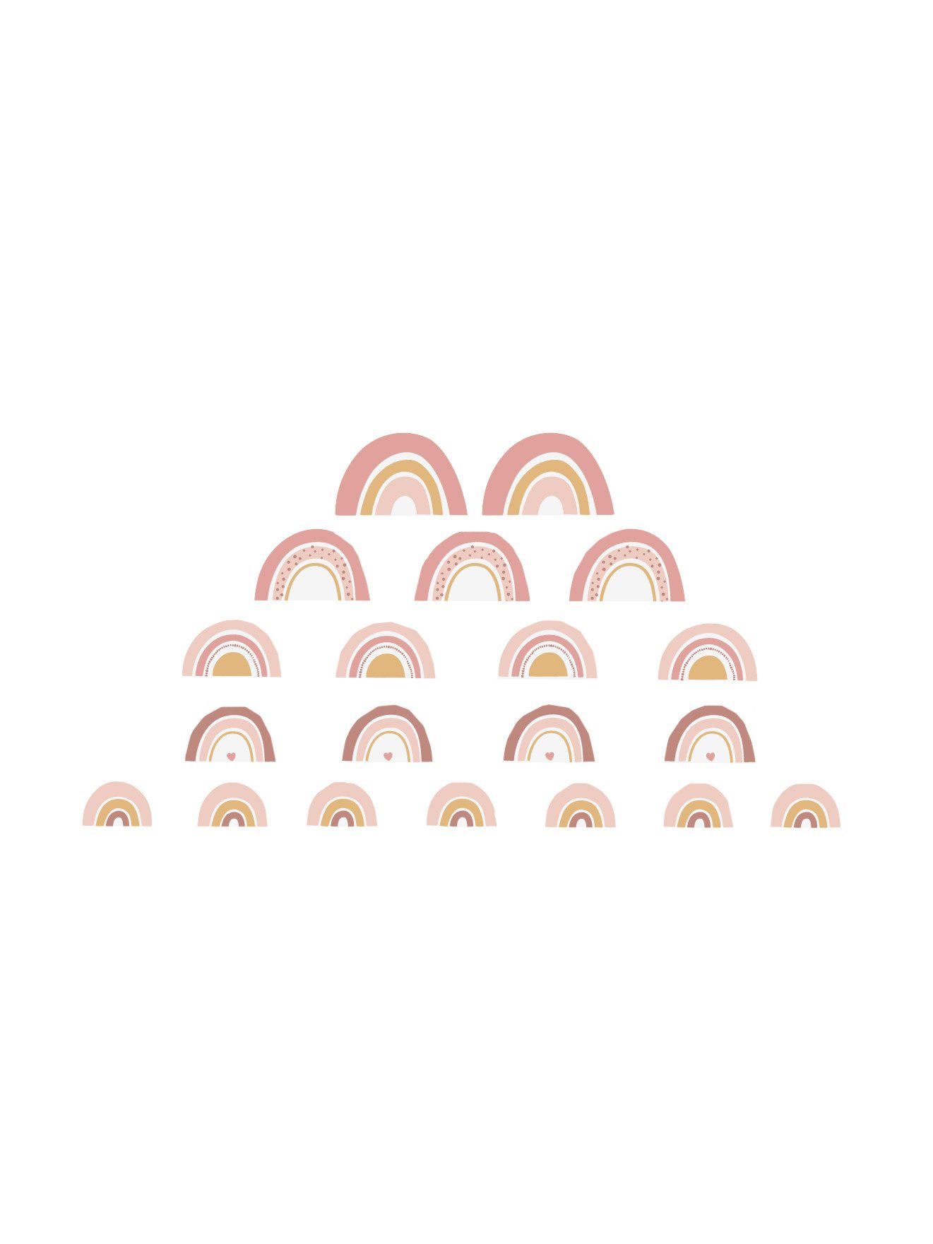 vertbaudet Wandsticker Kinderzimmer Wandsticker REGENBOGEN, 20er-Pack