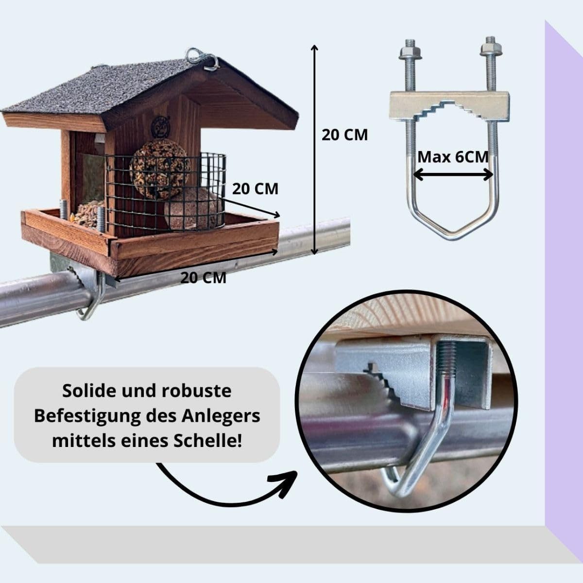 Stafeco Vogelhaus Vogelfutterhaus für Balkon und Garten Futterhaus Handarbe günstig online kaufen