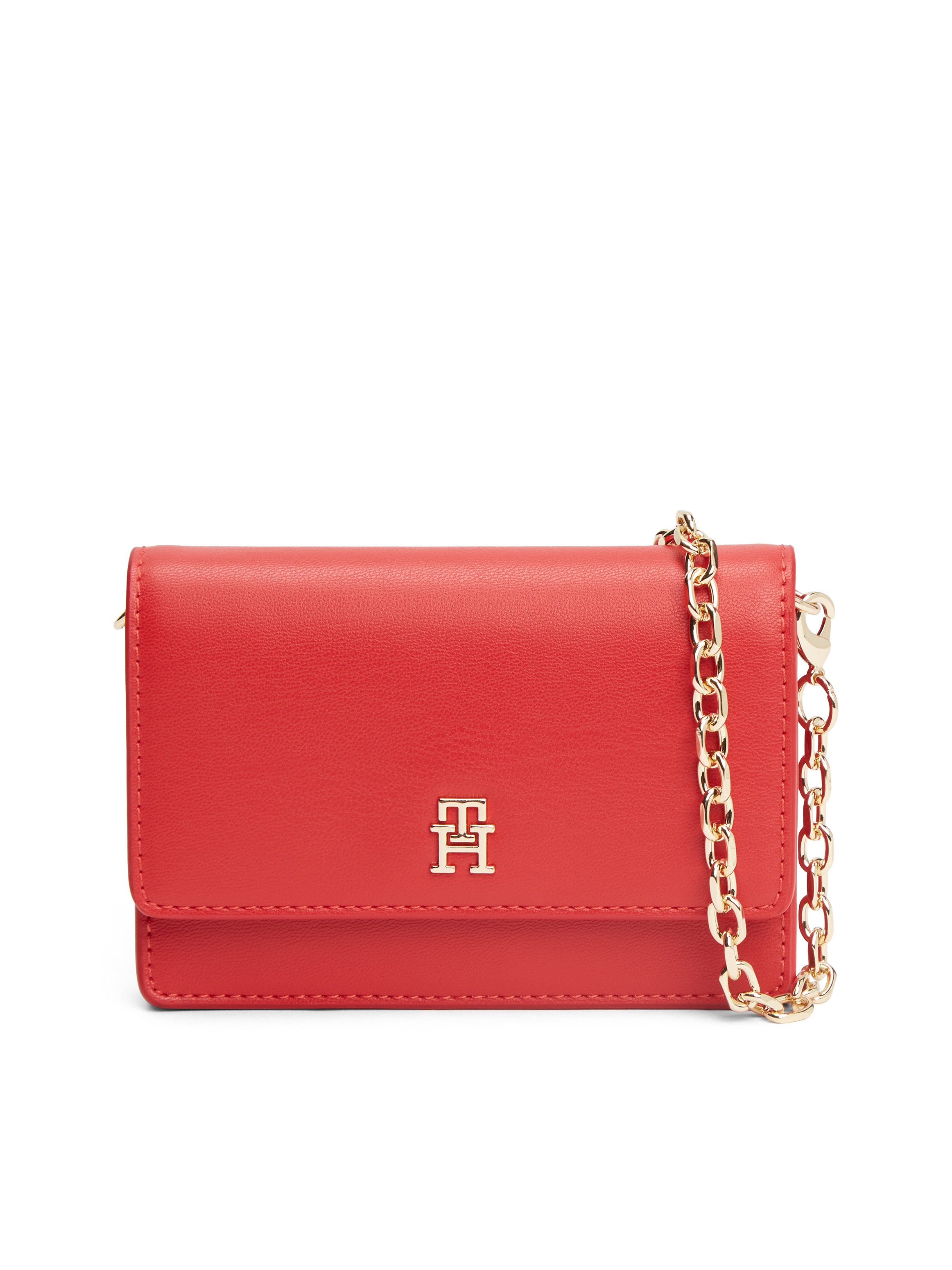 Tommy Hilfiger Kartenetui TH ICON CARD HOLDER W/CHAIN, Damen Geldbeutel, Portemonnaie, Minibag mit TH-Logoemblem