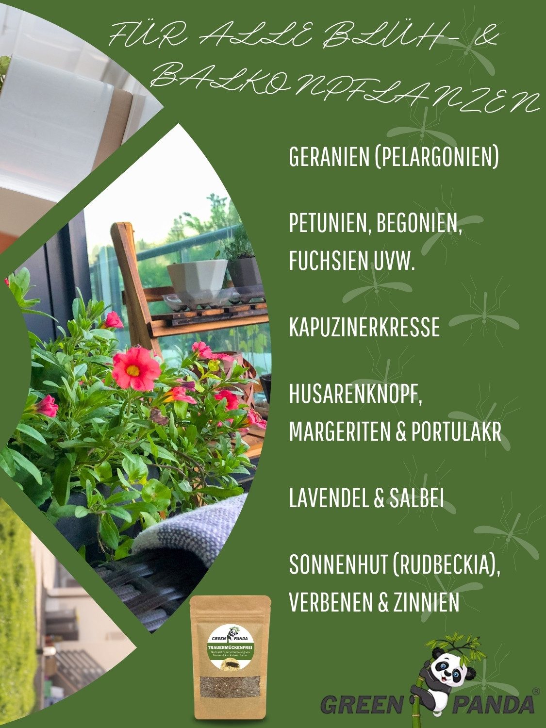 GreenPanda Insektenspray Trauermückenfrei - Pflanzenschutzmittel für Drinnen & Draußen, 40 g, 1-St., 100% pflanzlich! – Bild 5 von 5