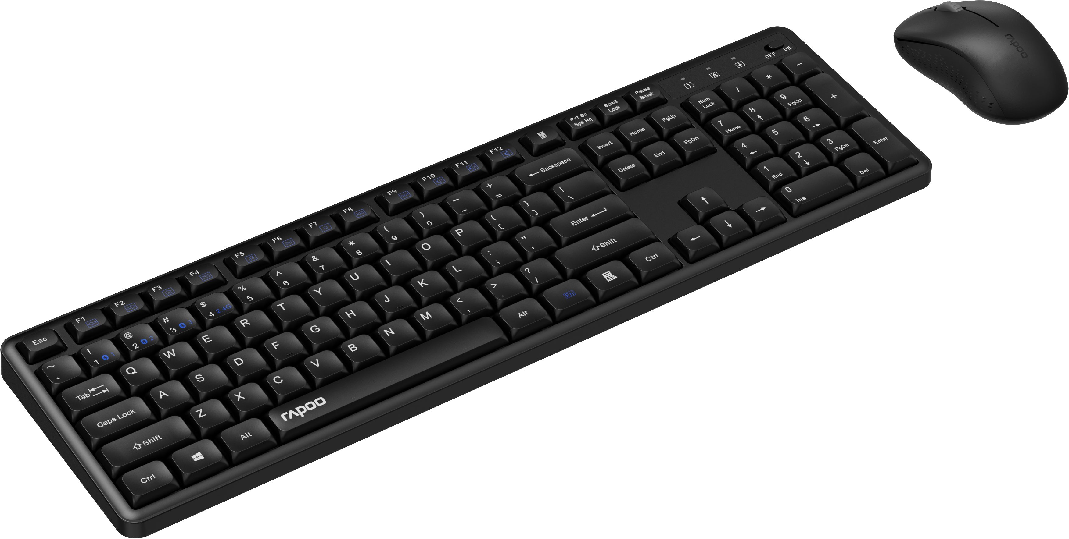 Rapoo 8150M - Silent Wireless Combo, Multi-Mode, Leise, Kabelloses Tastatur- und Maus-Set, Geräuschlos & flexibel für Büro & Zuhause